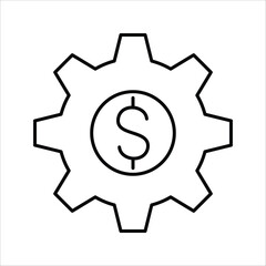 Minimalist line art icon symbolizing financial operations, economic mechanisms, and the intricate process of monetary management within business frameworks and strategic planning