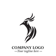 Obraz premium Elegant Bird Logo Symbol in Black on White Background with Minimalist and Modern Design