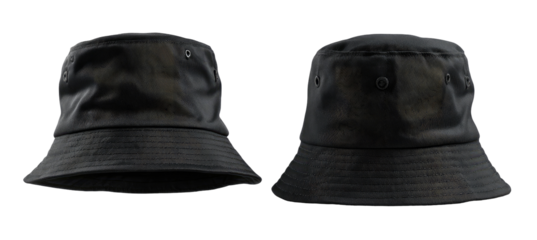 Two black bucket hats (1)