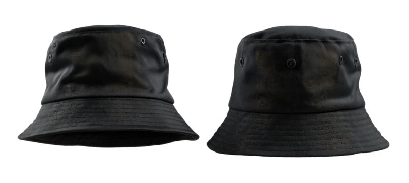 Two black bucket hats (1)