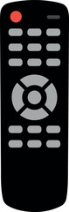 Modern black remote control for electronics and home entertainment vector