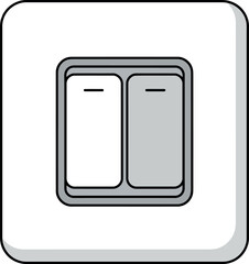 Modern double light switch isolated clean design vector