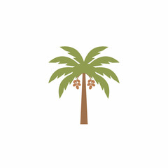 Vibrant Date Palm Tree Illustration Nature's Sweet Gift in a Graphic Style