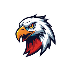 Fototapeta premium Bold Eagle Head Logo – Strong Bird Emblem Vector Illustration