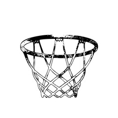Basketball hoop illustrates sport action in competition
