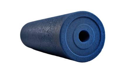 Dark blue cylinder with a hole, likely a foam roller
