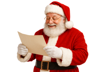 Santa opening his big red bag. Magical gift moment.