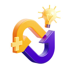 Innovative design represents quantum computing and cloud computing concepts with light bulb symbolizing ideas and creativity