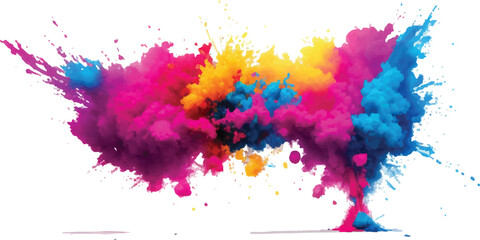 Colorful explosion of vibrant powder a dynamic burst of pigment perfect for backgrounds and artistic designs
