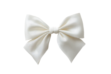 Cream satin bow, isolated on black