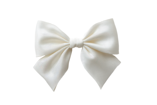 Cream satin bow, isolated on black