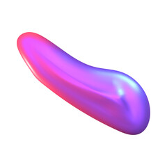 Shiny Y2K chrome 3D shape with smooth texture. Liquid reflections and metallic tone form a glossy 3D chrome shape.