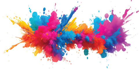 Colorful paint explosion vibrant powder splash effect abstract design element for creative projects © Ghost Rider