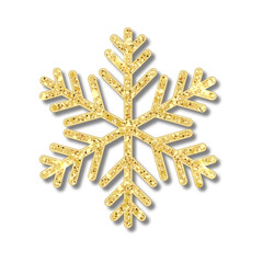 Luxurious Gold Shimmer Snowflake Icon - Christmas Decoration Element