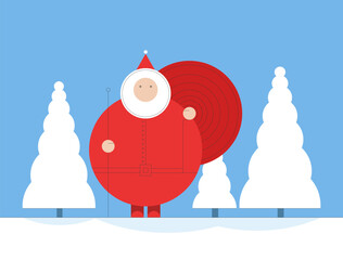 Illustration of the Santa Claus character in the geometric style
