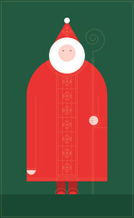Illustration of the Santa Claus character in the geometric style