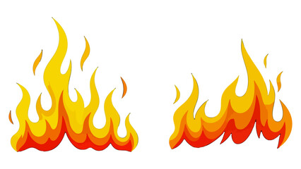 Set of Fire Flames Decals - Fire Flames Vector