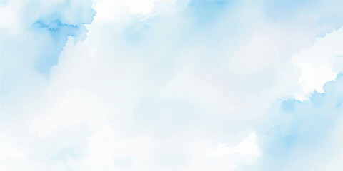 Soft blue sky background with fluffy clouds watercolor texture for creative designs perfect for backgrounds and wallpapers