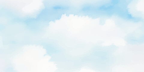 Watercolor sky background with fluffy clouds soft pastel colors perfect for dreamy designs and peaceful themes