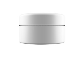 Clear Jar Mockup with Blank Label Area on White Cosmetic, Cream, or Food Packaging Template with white background