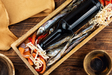 Dried salted fish, delicious snack for beer.