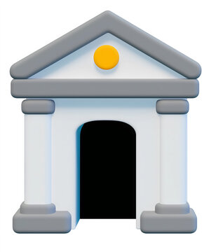 Bank or office icon 3D