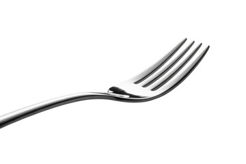 A single silver fork isolated on transparent background