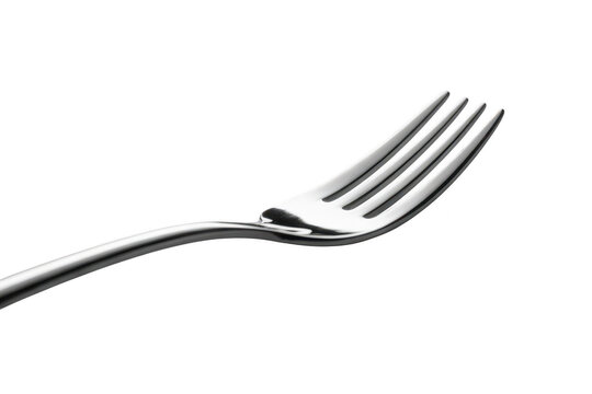 A single silver fork isolated on transparent background