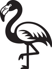 Fototapeta premium Stylish Flamingo Silhouette with Elegant Feathers, Wildlife Art for Creative Applications