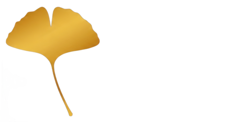 Elegant golden ginkgo leaf design on a dark background, showcasing nature