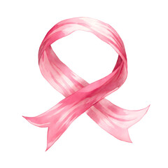 watercolor pink ribbon twist isolated png transparent backgrounf