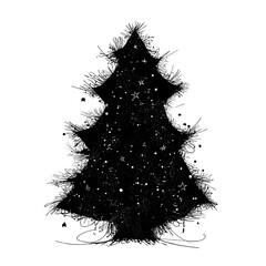 glowing black christmas tree isolated png transparent backgrounf