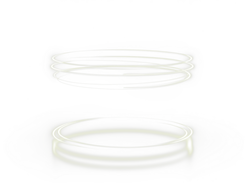 Abstract glowing circular PNG overlay design featuring translucent rings with soft illumination, ideal for creative projects and digital compositions with copy space