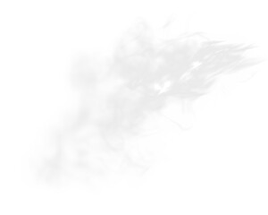 Abstract gray smoke overlay on a white background, creating a soft ethereal effect, ideal for artistic designs and enhancing visual storytelling in various projects