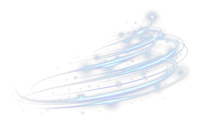 Abstract blue and white swirl design with sparkling stars, creating a magical atmosphere, ideal for festive themes and holiday celebrations with copy space