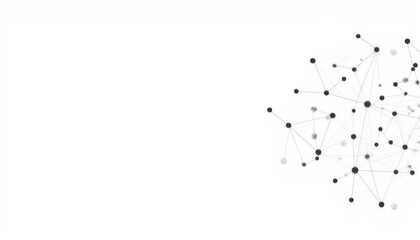 Abstract network graphic with connecting dots on white background  
