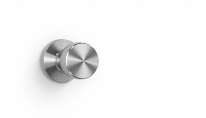 Silver door knob on a white door for concept of World Toilet Day  