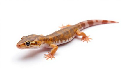 Naklejka premium Spotted salamander crawling on a white background 