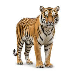 Obraz premium Majestic Tiger on White Background – High-Resolution Wildlife Photography for Creative and Commercial Use