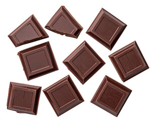 Broken Chocolate Squares &ndash; Sweet Treat Isolated PNG