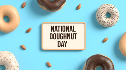 National doughnut day celebration with delicious sweet treats