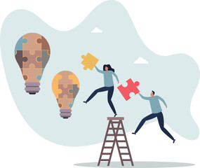 Innovation and new idea generation with creative teamwork .life and employment of people.