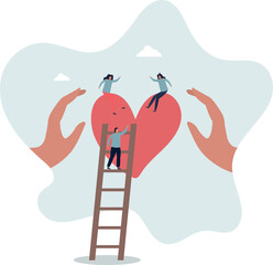 Charity and volunteering as donation help for community.life and employment of people.