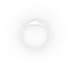 Ethereal white circular png overlay with delicate sparkling textures and soft glowing edges, perfect for enhancing design projects and adding a dreamy atmosphere