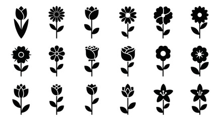 set icons flowers