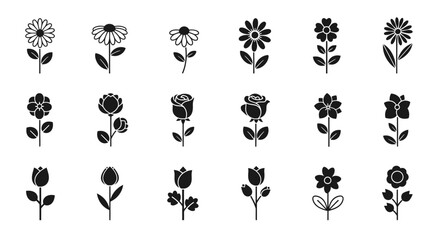 set icons flowers
