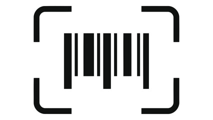 Black barcode scanner icon on for scanning product information easily