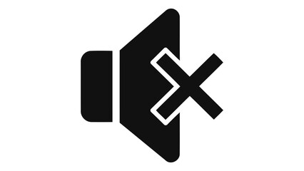 Fototapeta premium Black mute sound icon on for audio control and notification settings