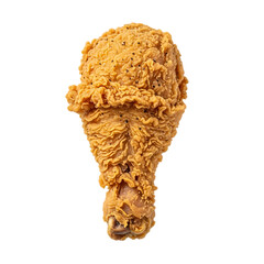 Crispy golden fried chicken drumstick with visible pepper flakes, perfect for fast food ads, menu design, or recipe inspiration.