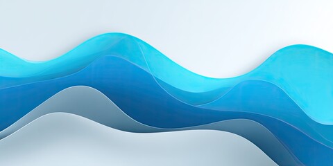 Abstract layered blue waves graphic, modern and flowing